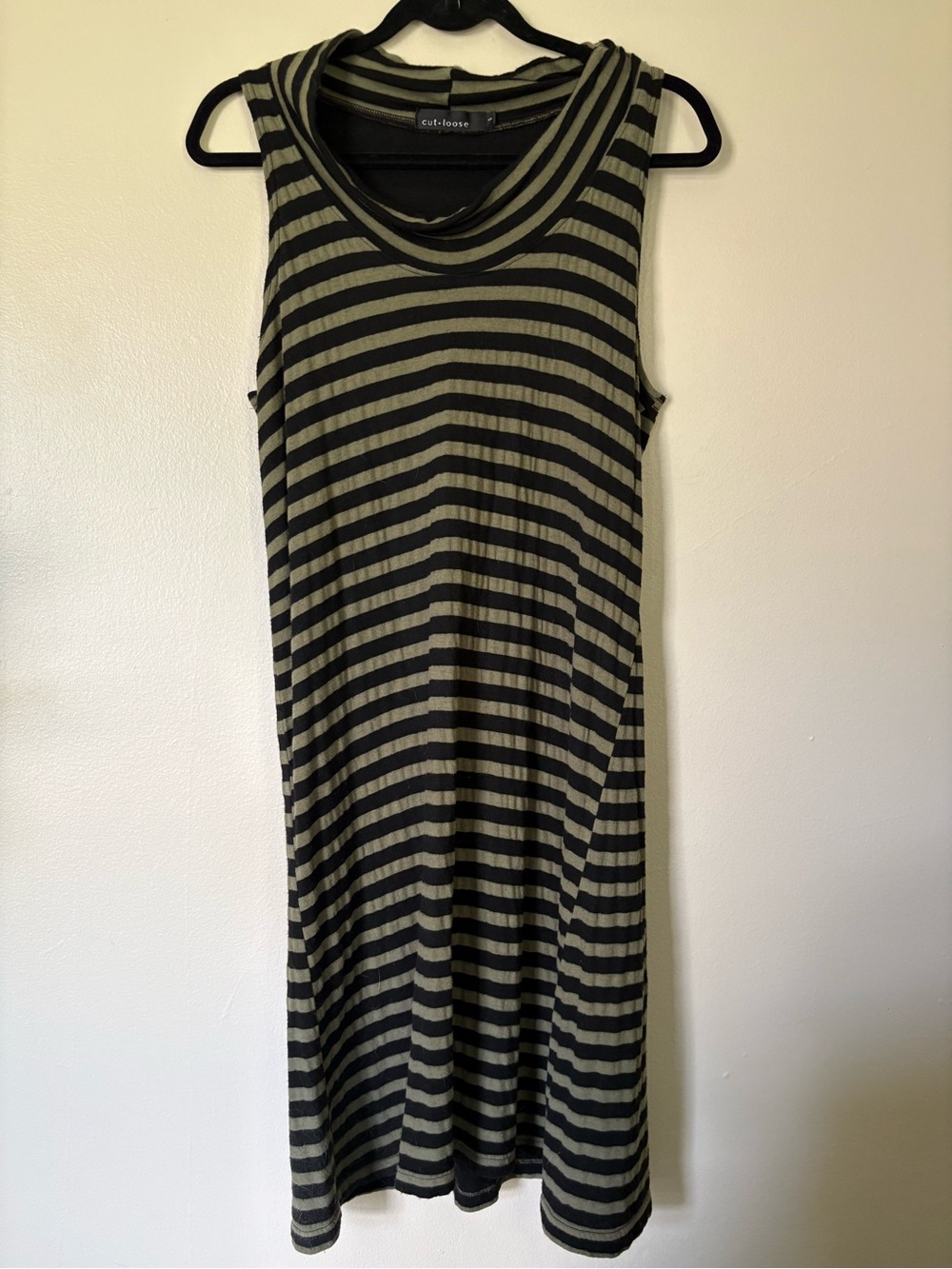 cut loose Striped Midi Cowl Neck Dress Size Small